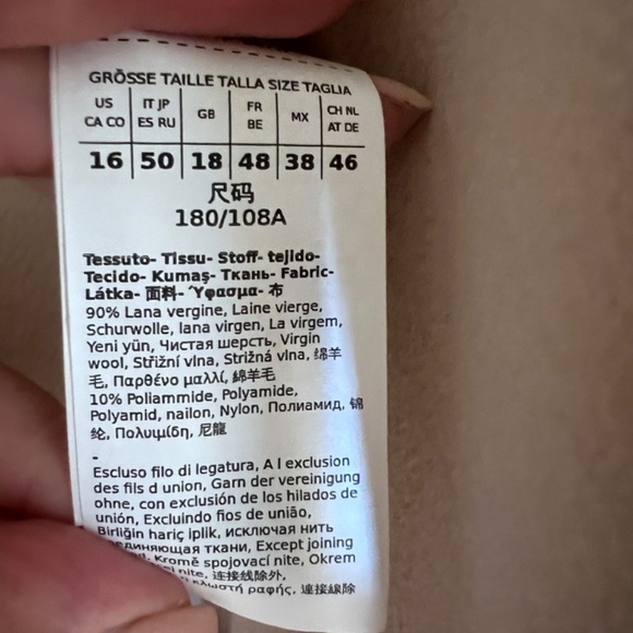 🔥 NWT MAX MARA Beautiful Virgin Wool Coat XXXL Beige - Picture 5 of 8